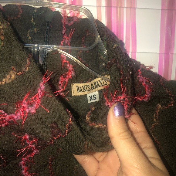 90s Boho Chic Mixed Media Turtleneck - Picture 3 of 5